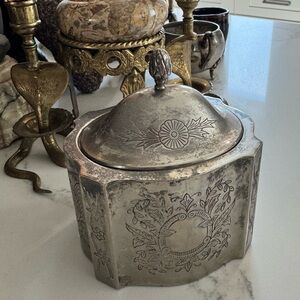 Vintage silver tone decorative box